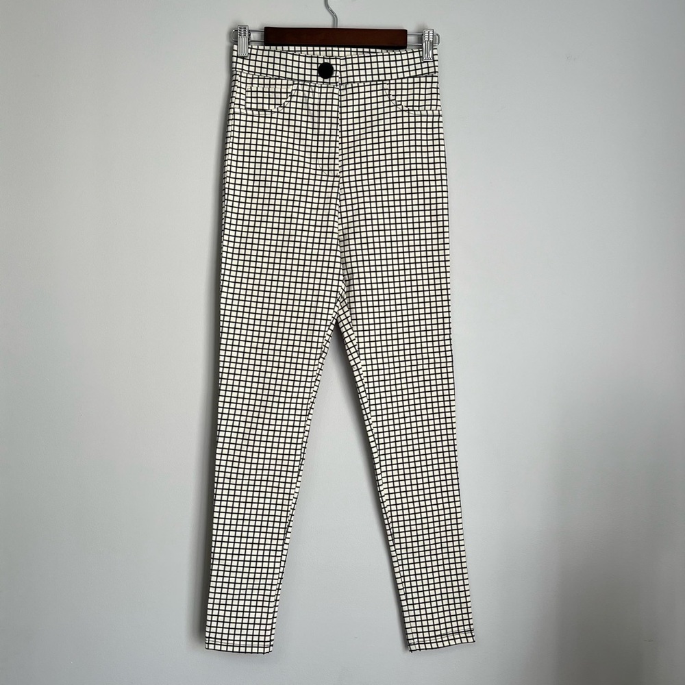 Zara High Rise Legging Windowpane Size S - Picture 2 of 7